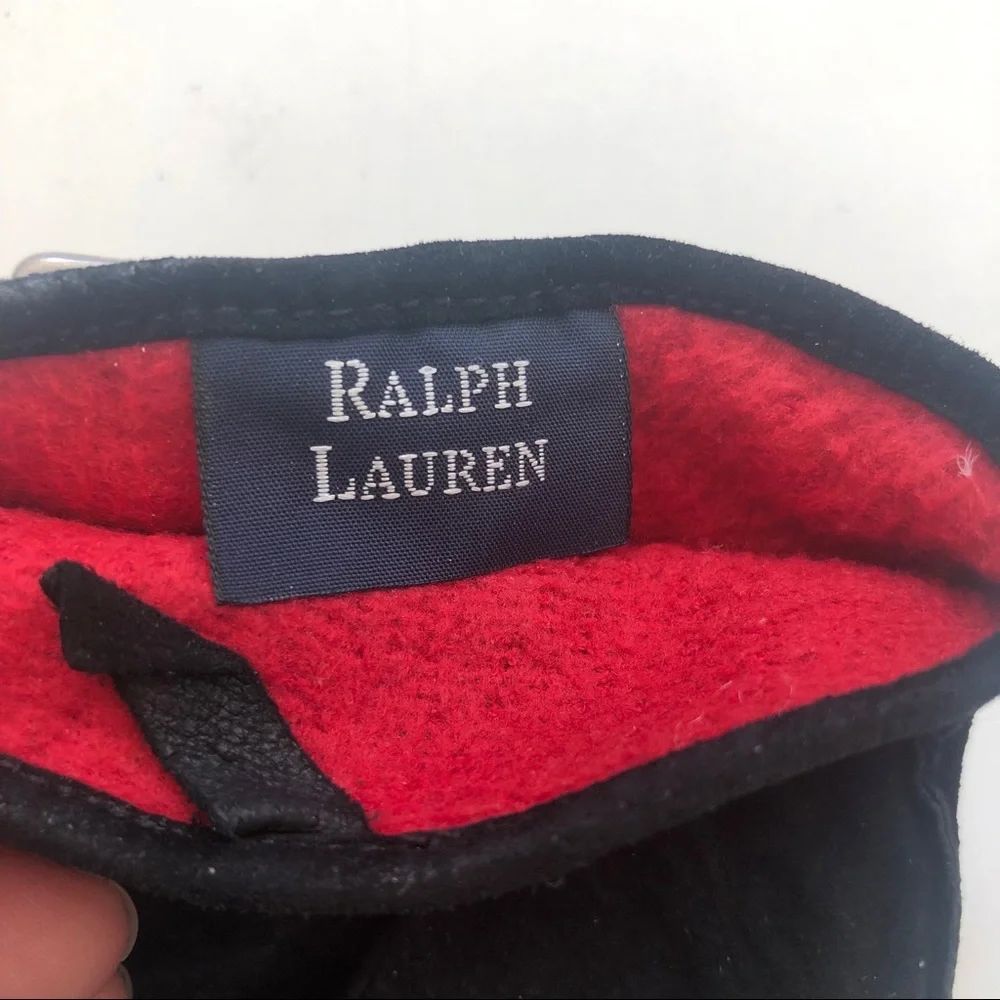 Ralph Lauren Blue Label Black Suede Gloves size S